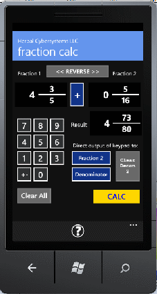 Image of the Fraction Calculator app.