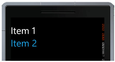 ListBoxBlueItem List Box with Selected Item