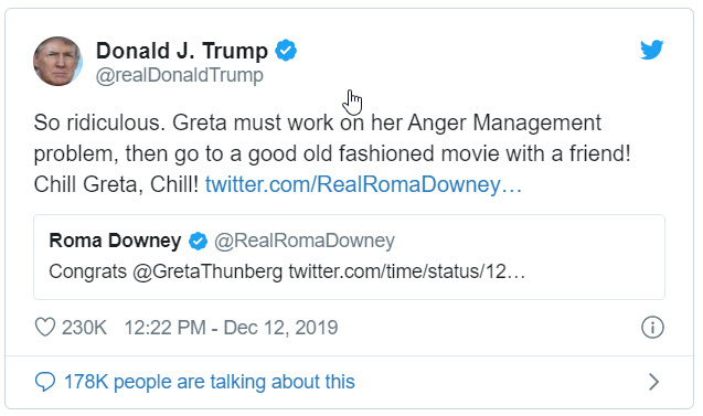 TrumpTweetOnGreta